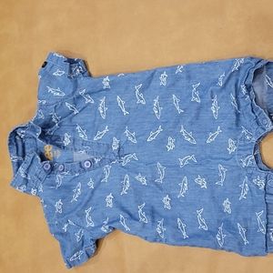 Lee Denim Shark Baby Boys Romper